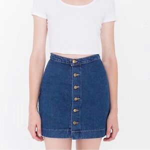 American Apparel Blue Button Down Denim Mini Skirt SIze Medium
